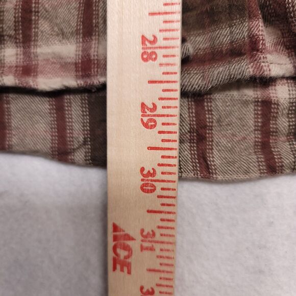 Windham Pointe Madras Flannel Casual Button Up Shirt Mens Size Small S Brown - Picture 7 of 10